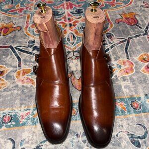 Bruno Magli Alberto BM600487 Mens Brown Leather Slip On Casual Dress Boots 11.